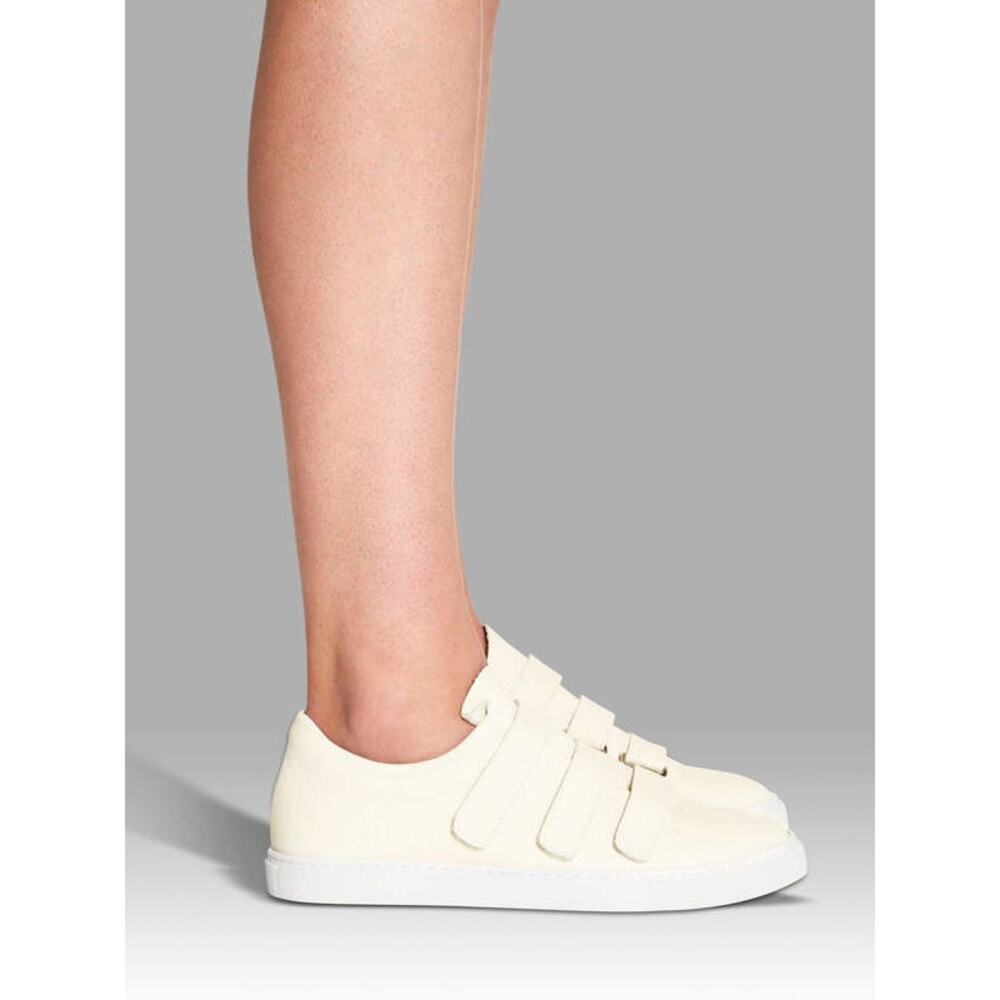 IRO SCRATCHY VELCRO SNEAKERS Cream Beige Pebbled Leather Womens Size 40 US 9.5